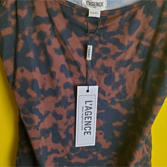 NWT L'Agence Ford Tortoiseshell Bodysuit Size XS - Picture 9 of 11